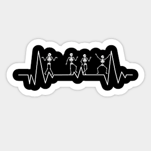 Nurse Heartbeat Skeleton Halloween Cardiology Arrhythmia Sticker